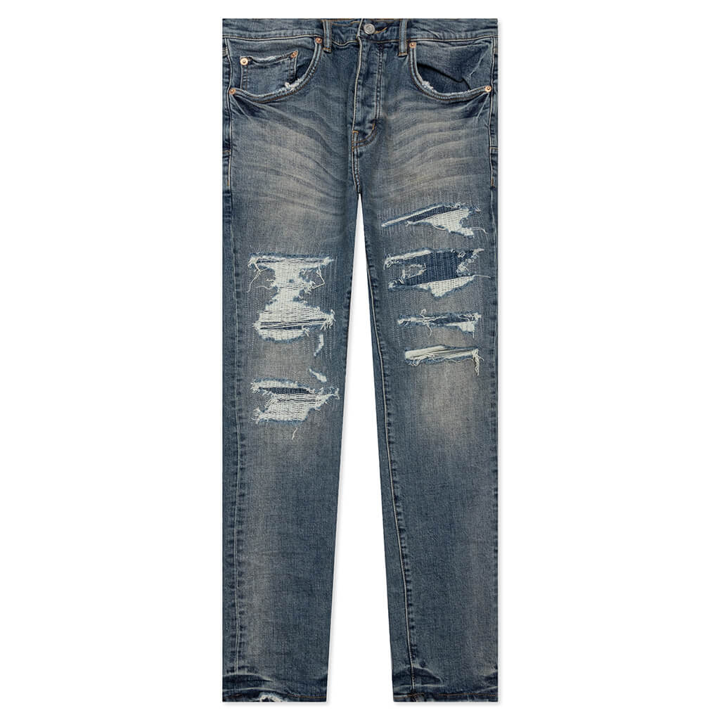 Purple Denim P001 - Indigo Four Pocket Destroy w/ Silicone Outline