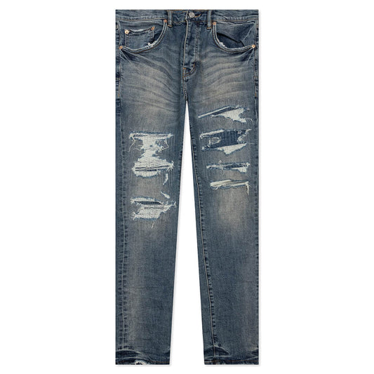 Purple Denim P001 - Indigo Four Pocket Destroy w/ Silicone Outline