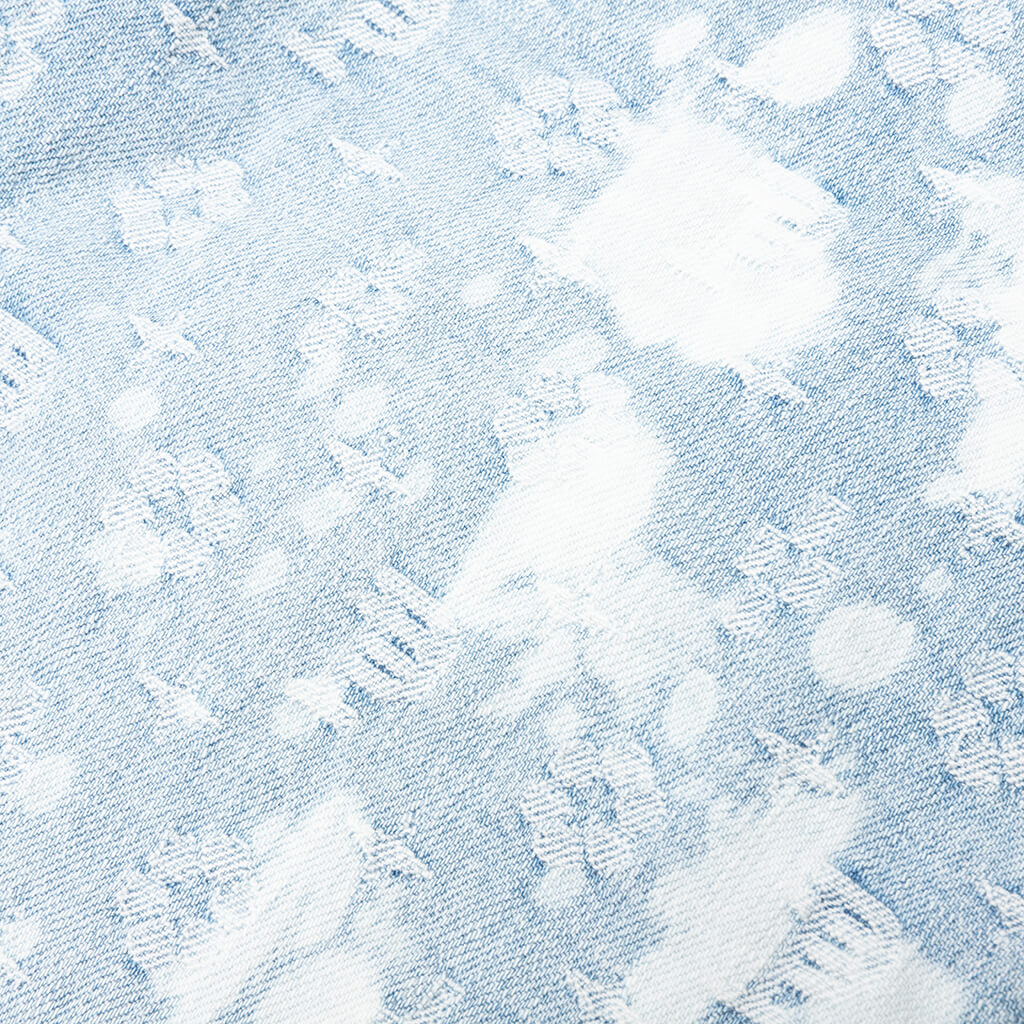 P001 - Light Indigo Bleach Jaquard Monogram
