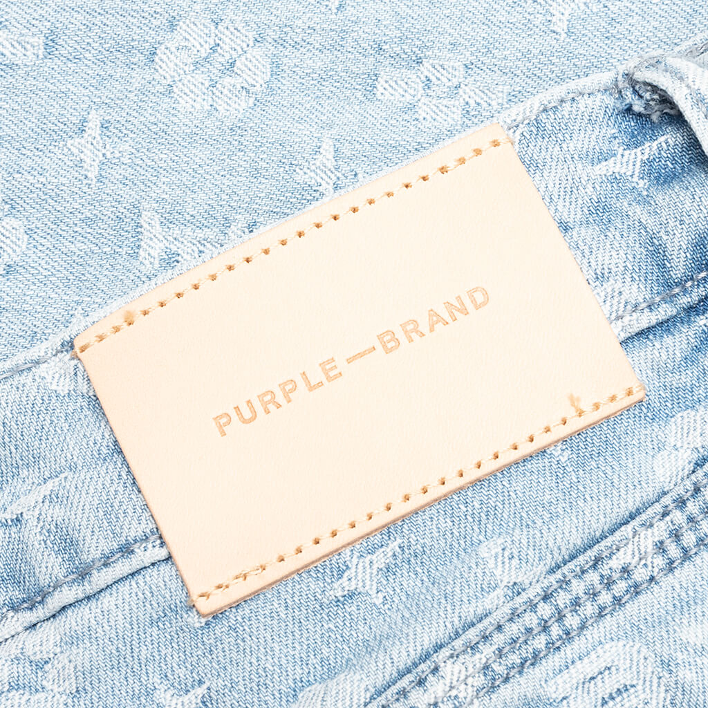 P001 - Light Indigo Bleach Jaquard Monogram