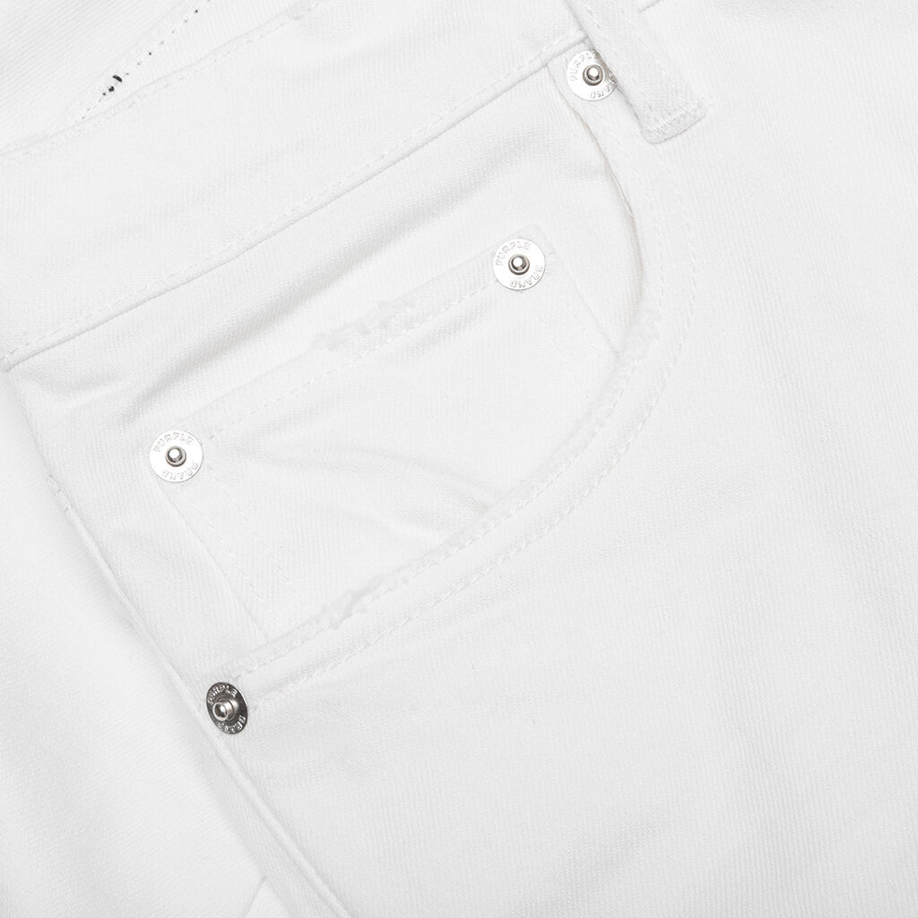 P001 - Optic White Knee Slit