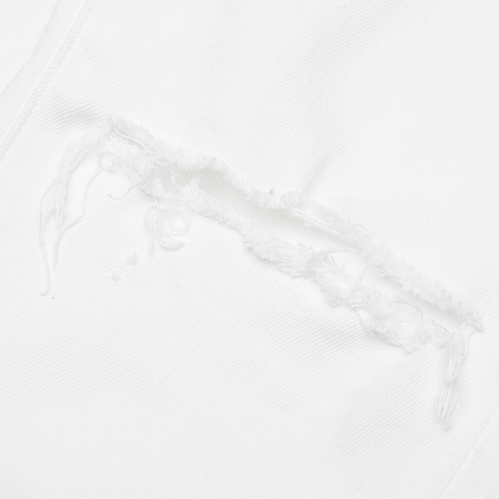 P001 - Optic White Knee Slit