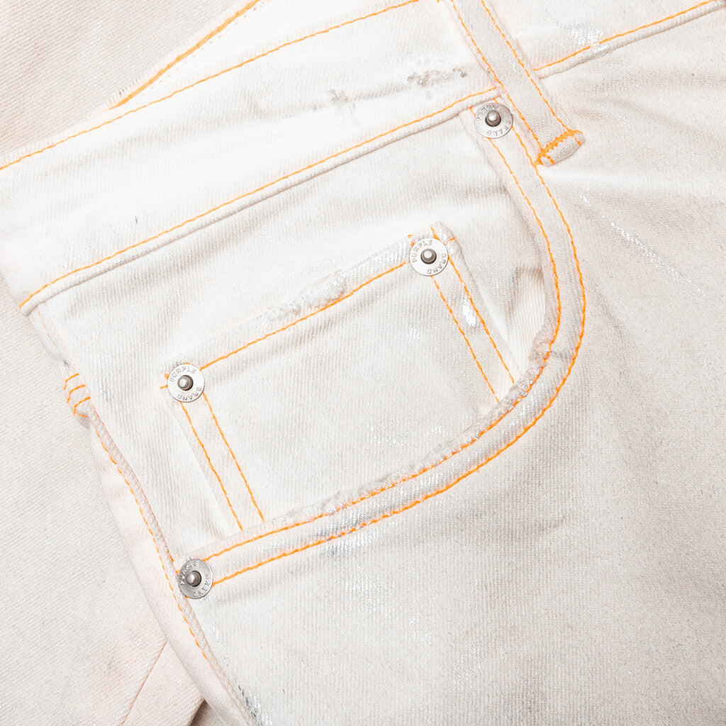 P001 - White Neon Stitch Orange