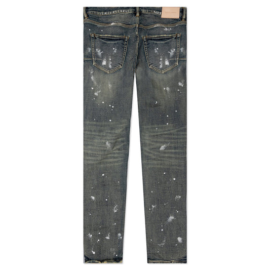 Purple Denim P001 - Worn Mid Indigo Knee Slit