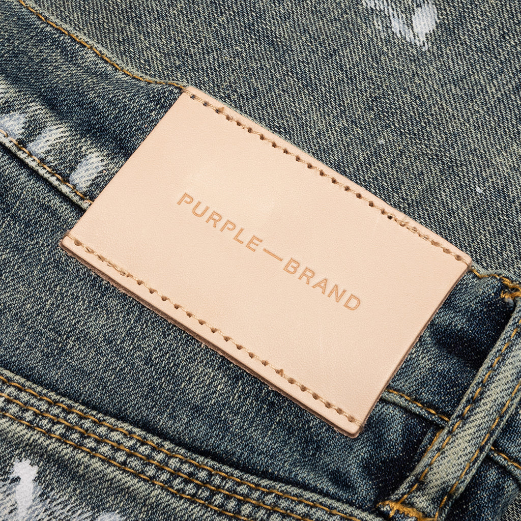 Purple Denim P001 - Worn Mid Indigo Knee Slit