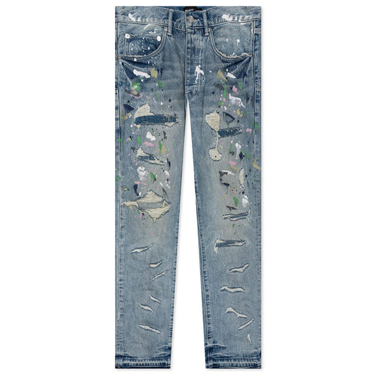 Purple Denim P011 - Heavy Repairs And Paint Light Indigo