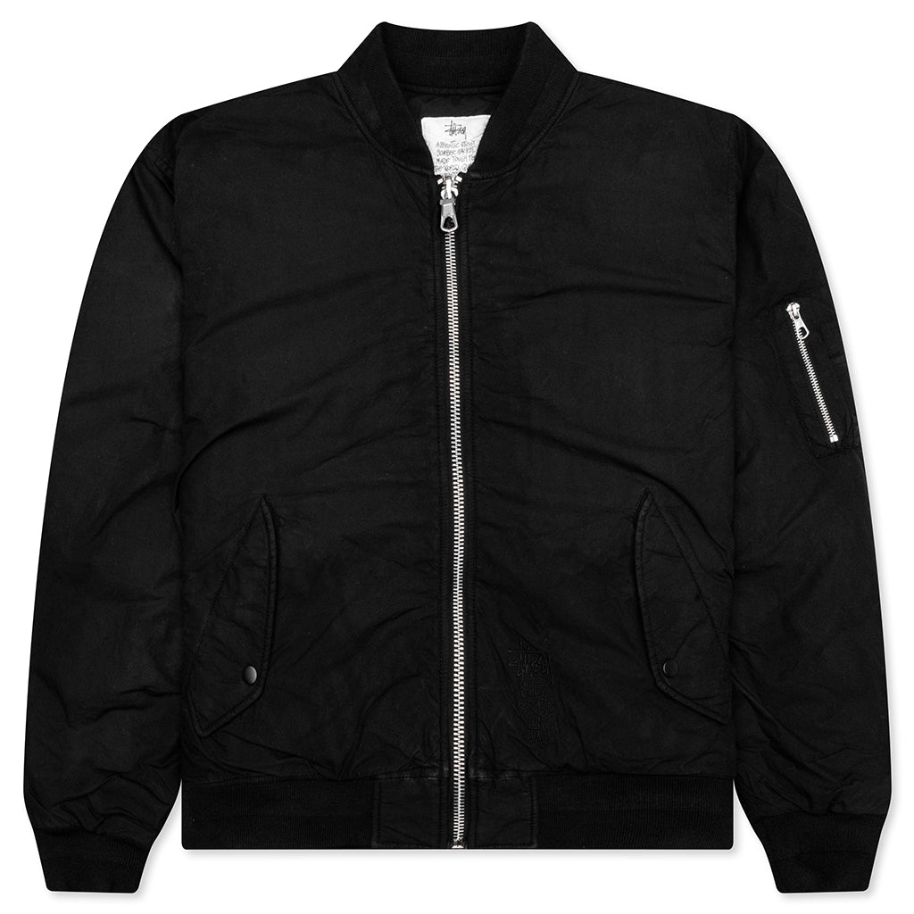 Quilted Bomber Waxed - Black