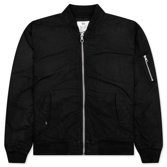 Quilted Bomber Waxed - Black