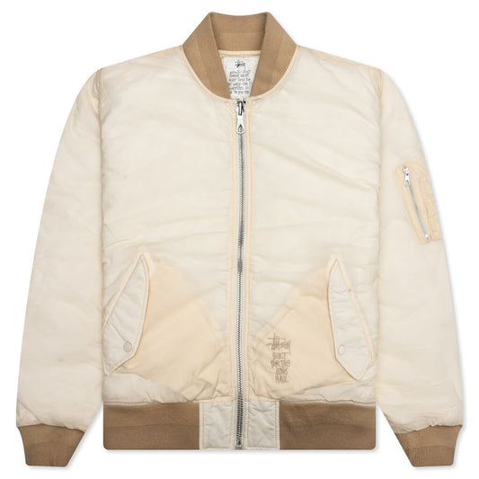 Quilted Bomber Waxed - Cream