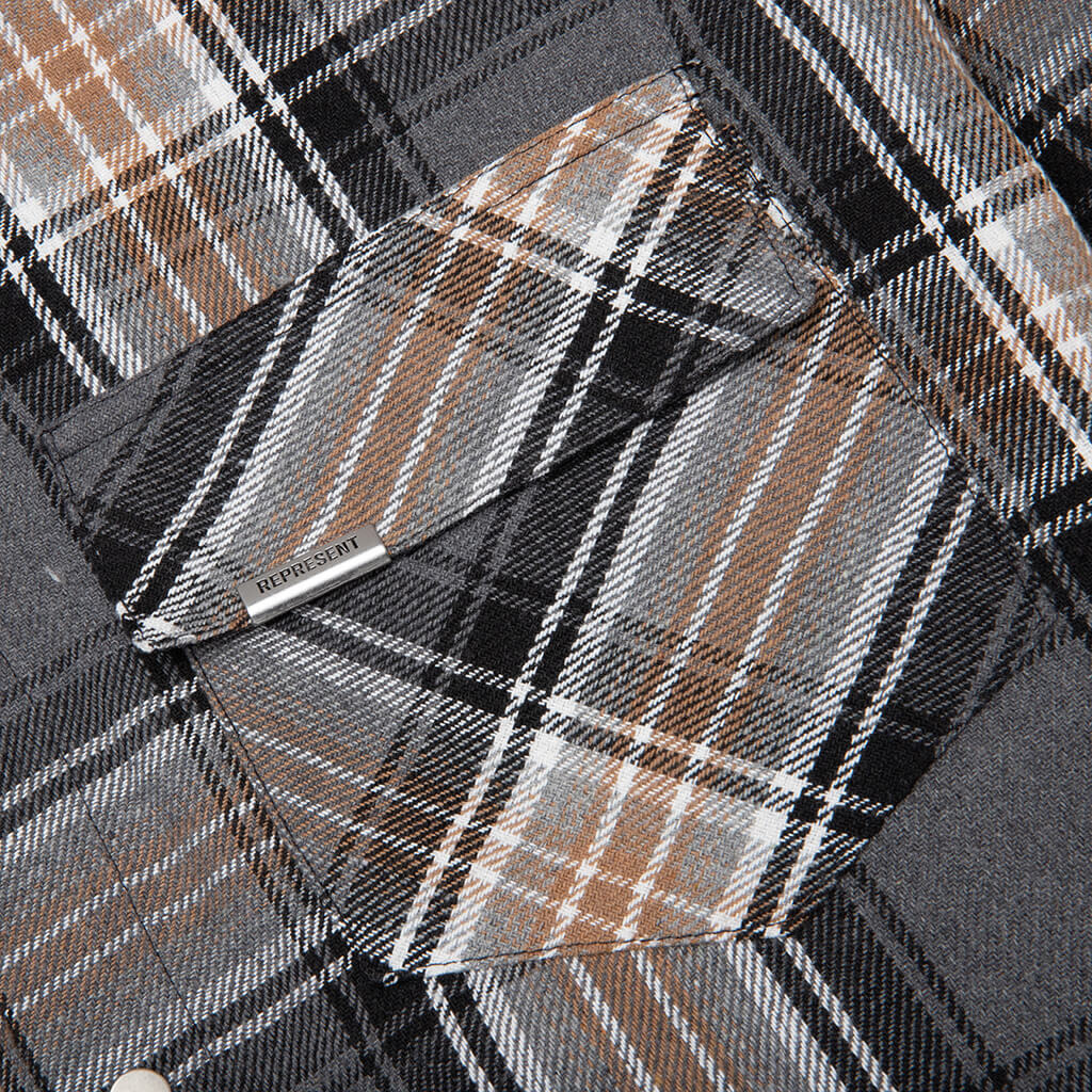 Quilted Flannel Shirt - Grey Check