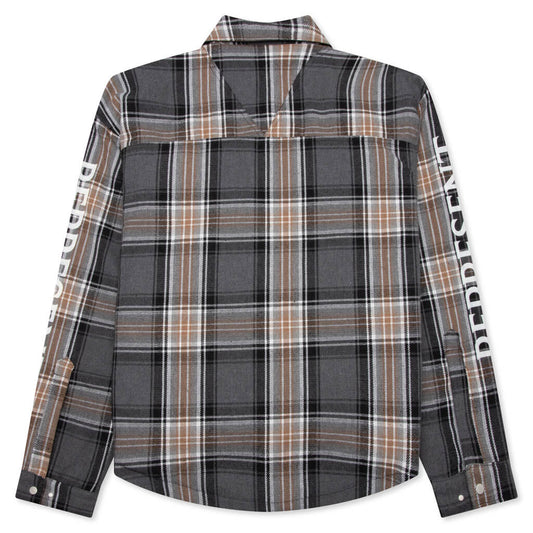 Quilted Flannel Shirt - Grey Check