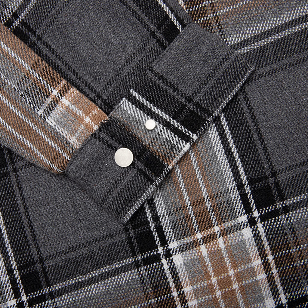 Quilted Flannel Shirt - Grey Check
