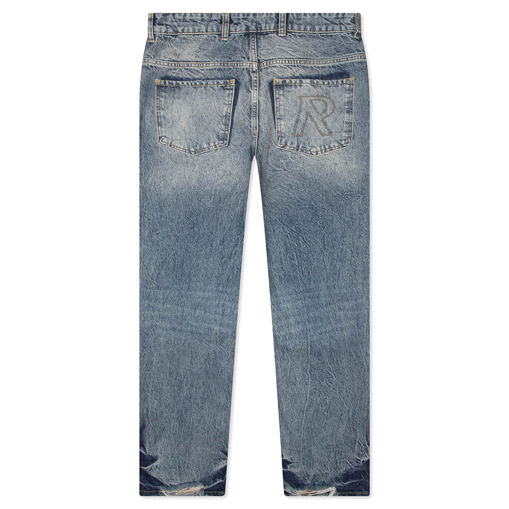 R3 Distressed Baggy Denim - Blue/Cream