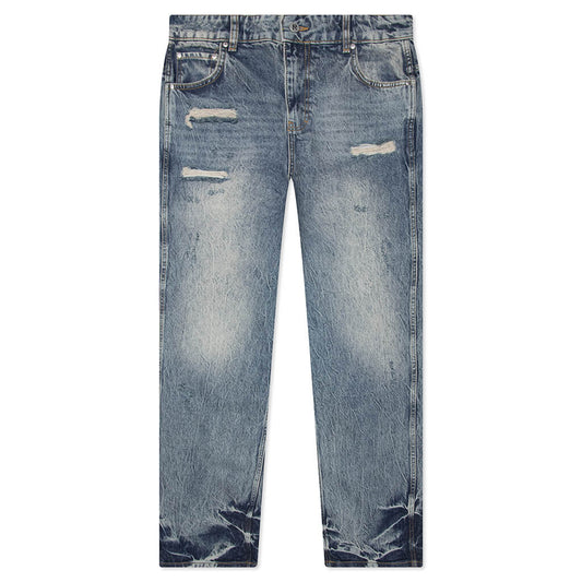 R3 Distressed Baggy Denim - Blue/Cream