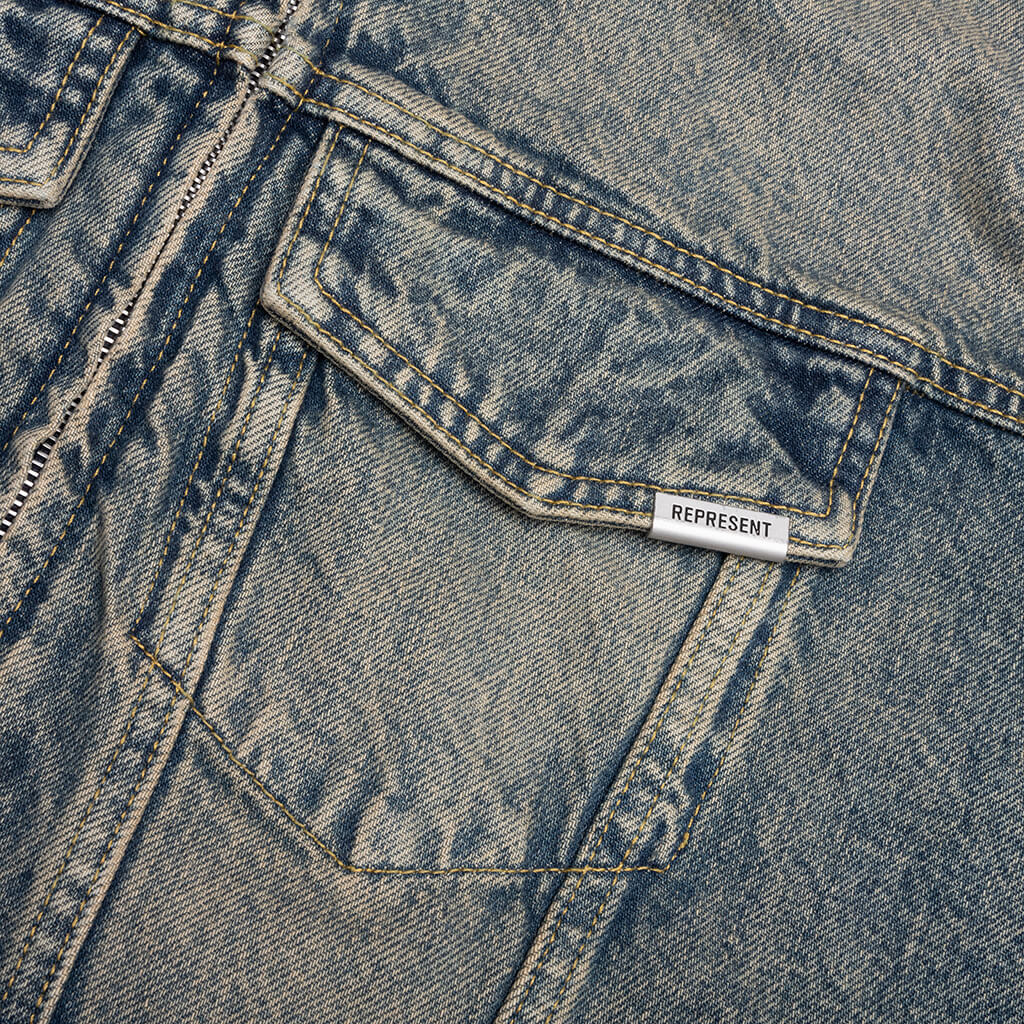R4 Denim Jacket - Blue Cream