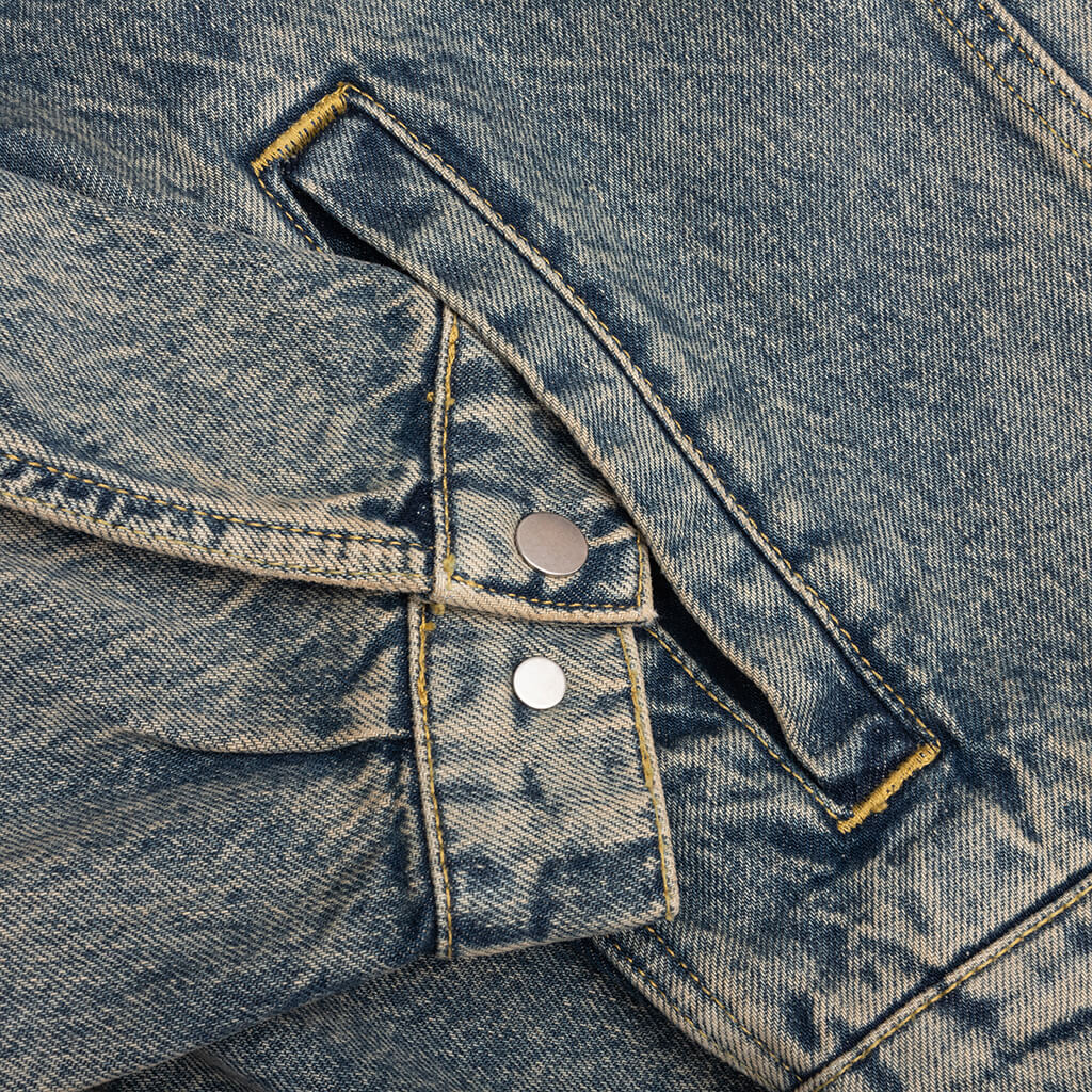 R4 Denim Jacket - Blue Cream