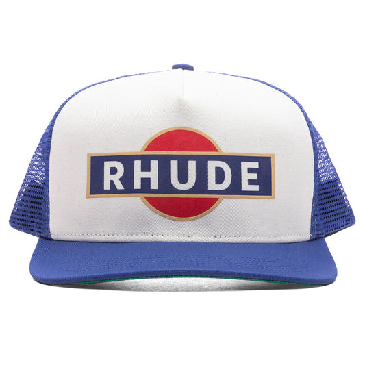 Racer Trucker Hat - Navy/Off-White