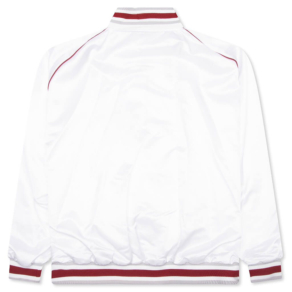 1952 Shiny Raglan Bomber Jacket - White