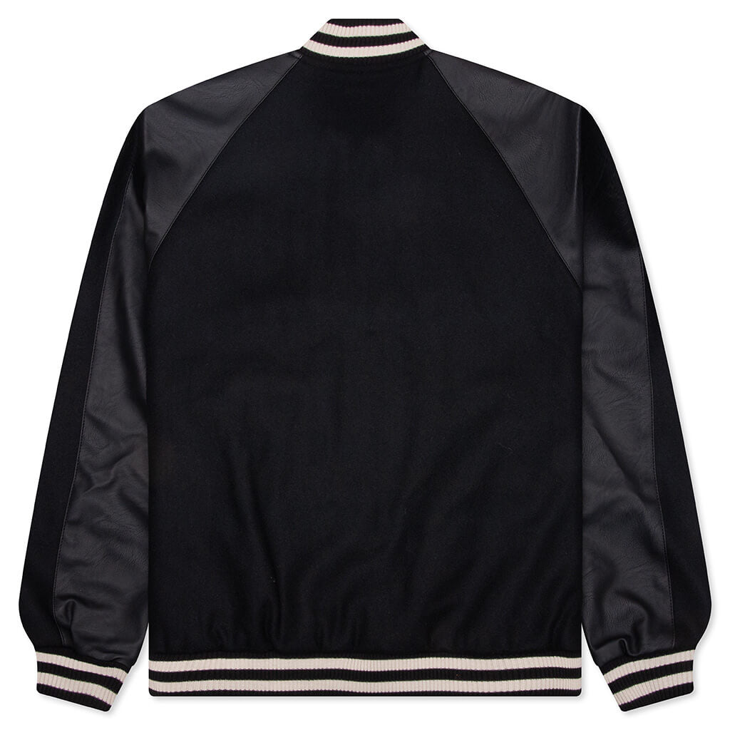 Raglan Varsity Jacket - Black
