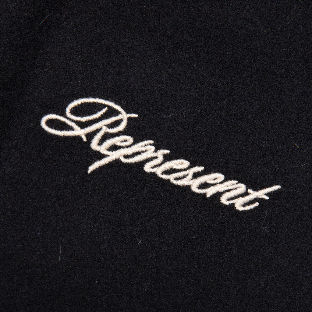 Raglan Varsity Jacket - Black