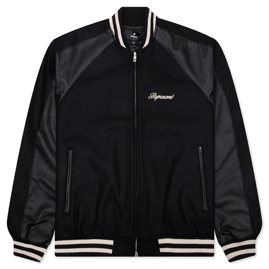 Raglan Varsity Jacket - Black