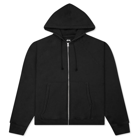 Raglan Zip Hoodie - Washed Black