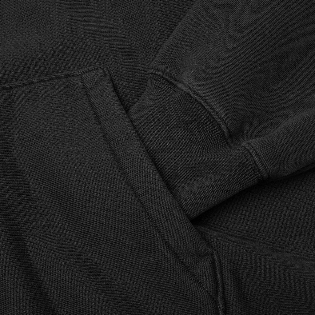 Raglan Zip Hoodie - Washed Black