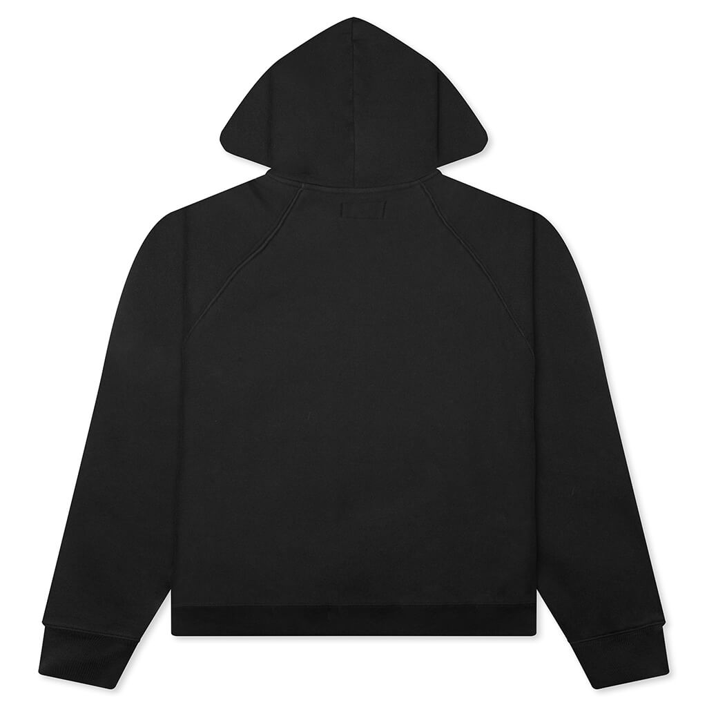 Raglan Zip Hoodie - Washed Black