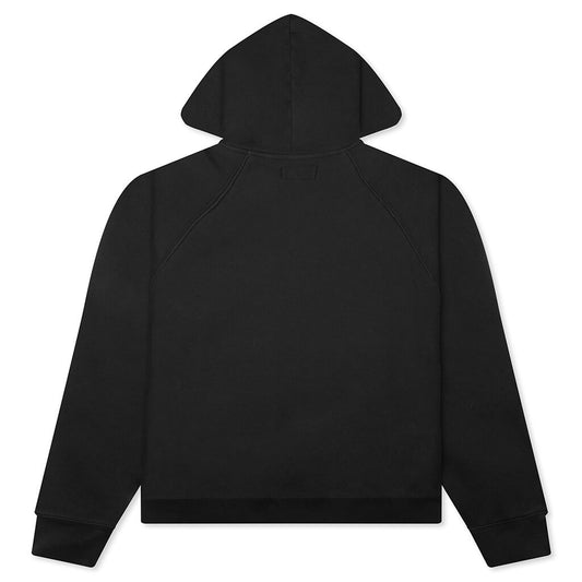 Raglan Zip Hoodie - Washed Black