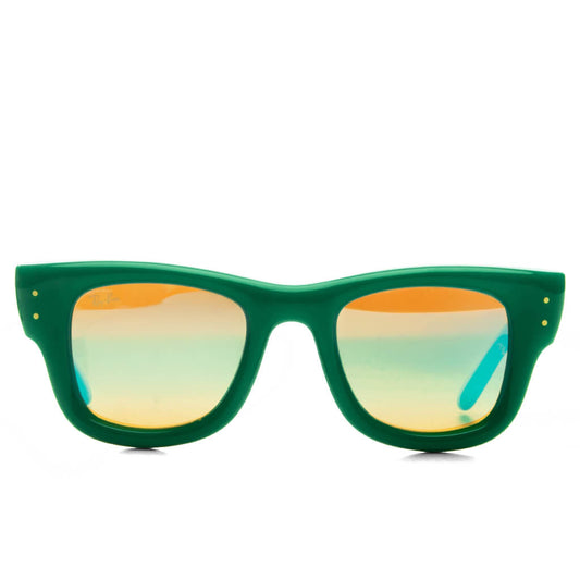 Ray-Ban x A$AP Rocky Wayfarer Puffer - Green Frame/Blue Mirror Lens