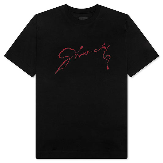 Chandelier and Snake Print T-Shirt - Black