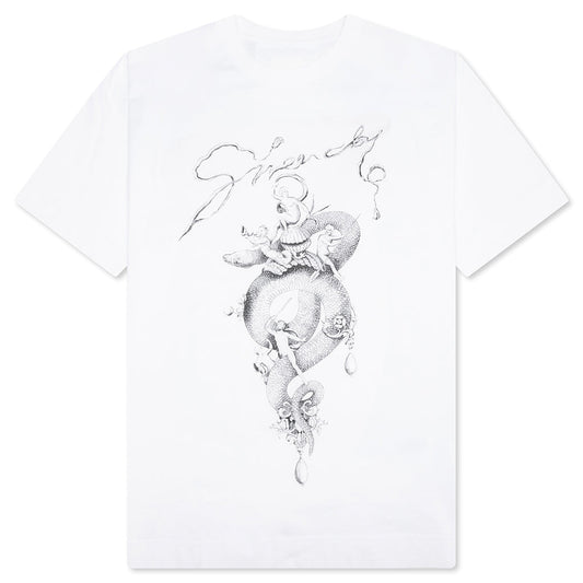 Chandelier and Snake Print T-Shirt - White