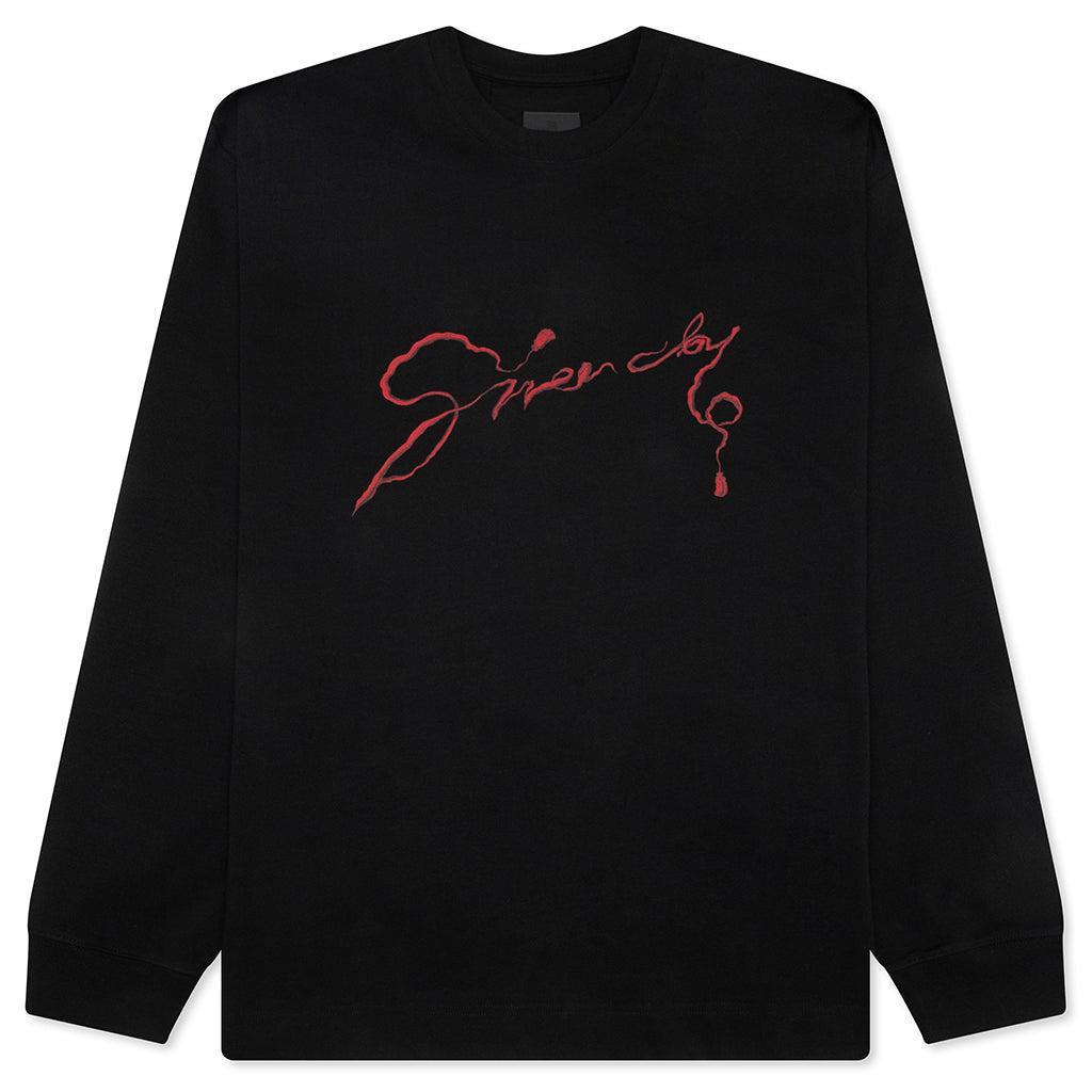 Chandelier and Snake Print Long Sleeve T-Shirt - Black