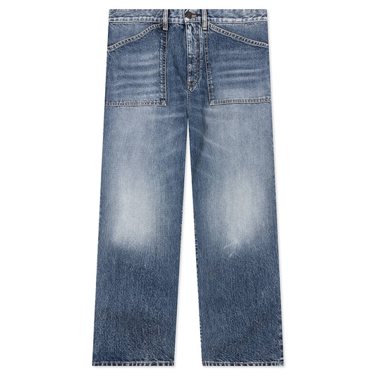 Relaxed Fit Denim Pants - Light Blue