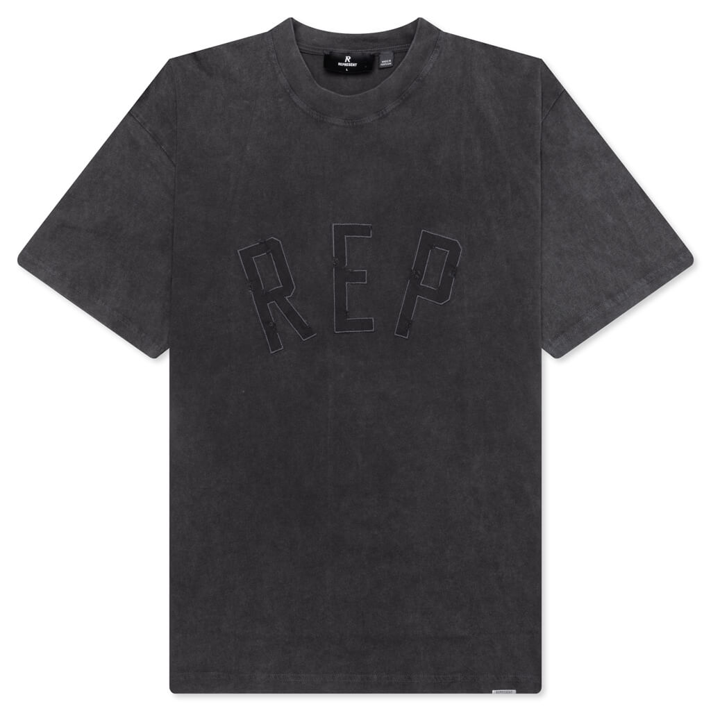 Red Applique T-Shirt - Vintage Black