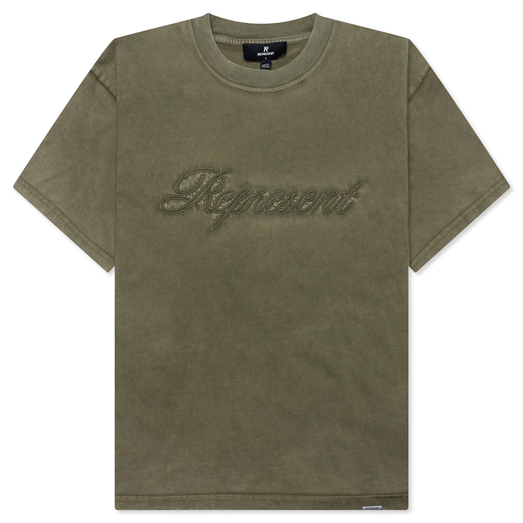 Rep Reverse Applique T-Shirt - Dark Olive