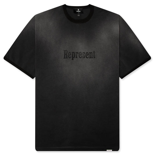 Represent Ringer T-Shirt - Stained Black