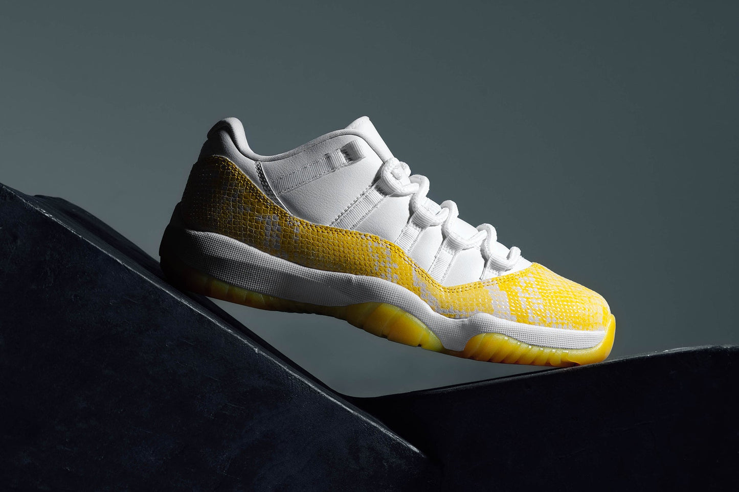 Women's Air Jordan 11 Retro Low Yellow Snakeskin - White/Tour Yellow/Sail