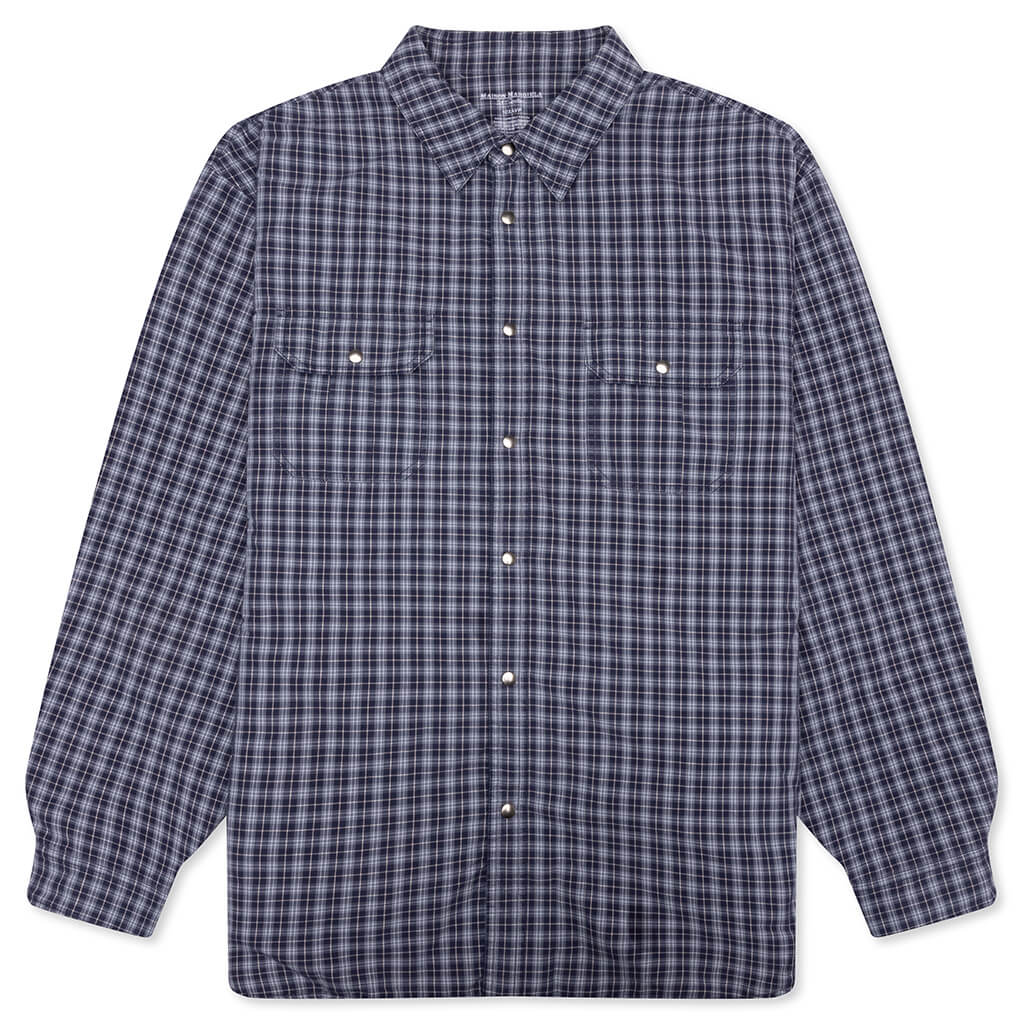 Reversible Padded Shirt - Blue/Grey Check