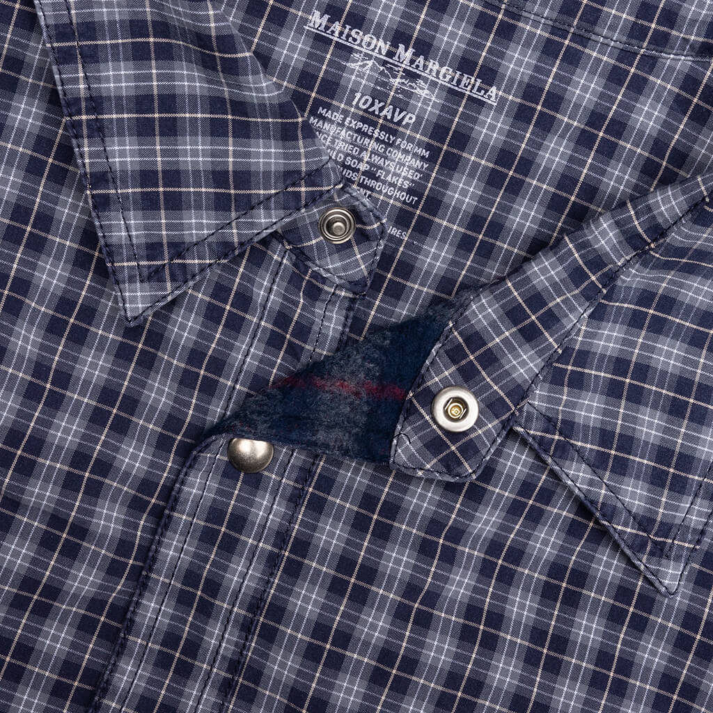 Reversible Padded Shirt - Blue/Grey Check