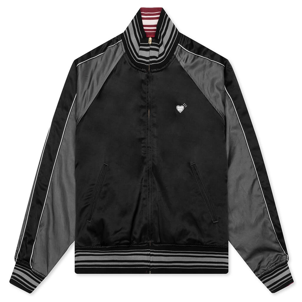 Reversible Satin Jacket - Burgundy