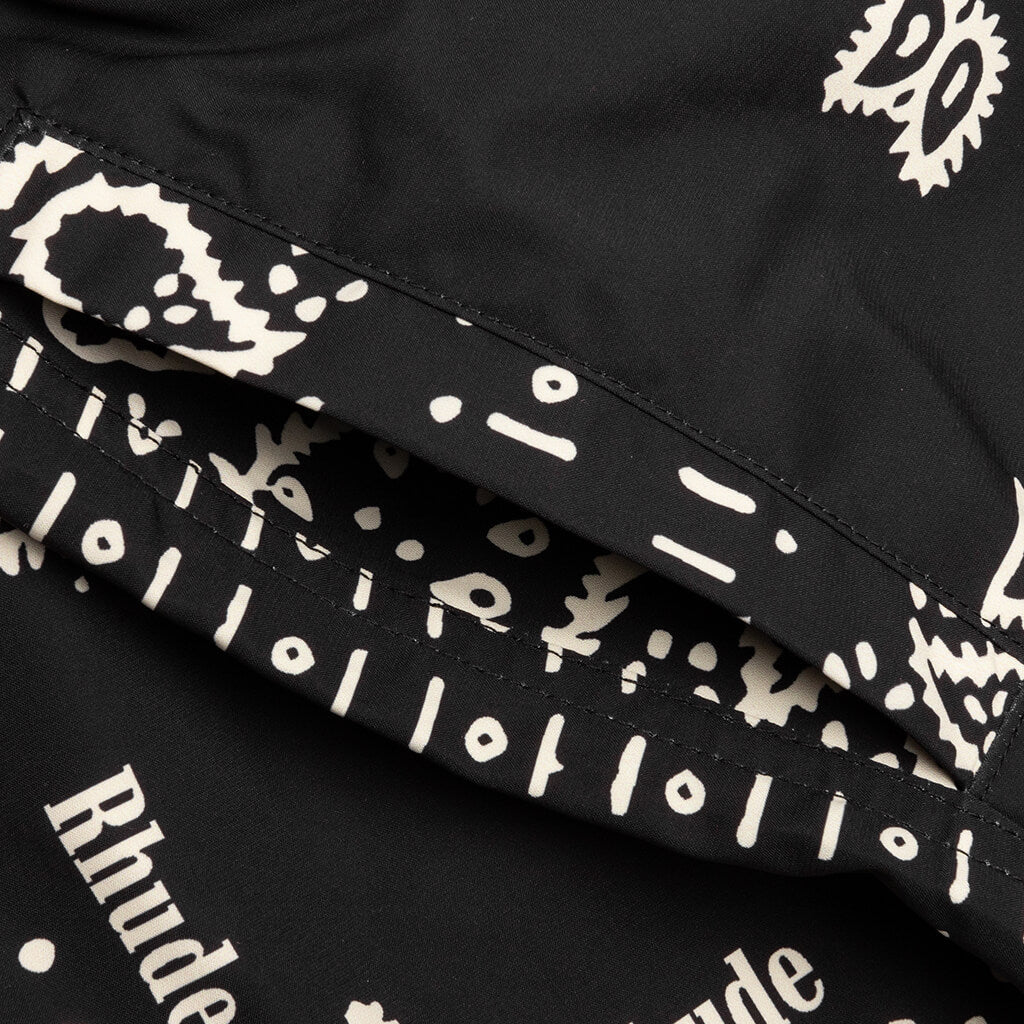 Bandana Print Swim Short - Black/White