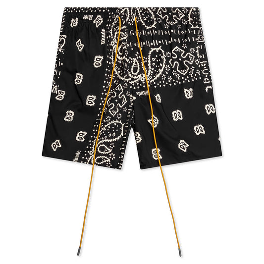 Bandana Print Swim Short - Black/White