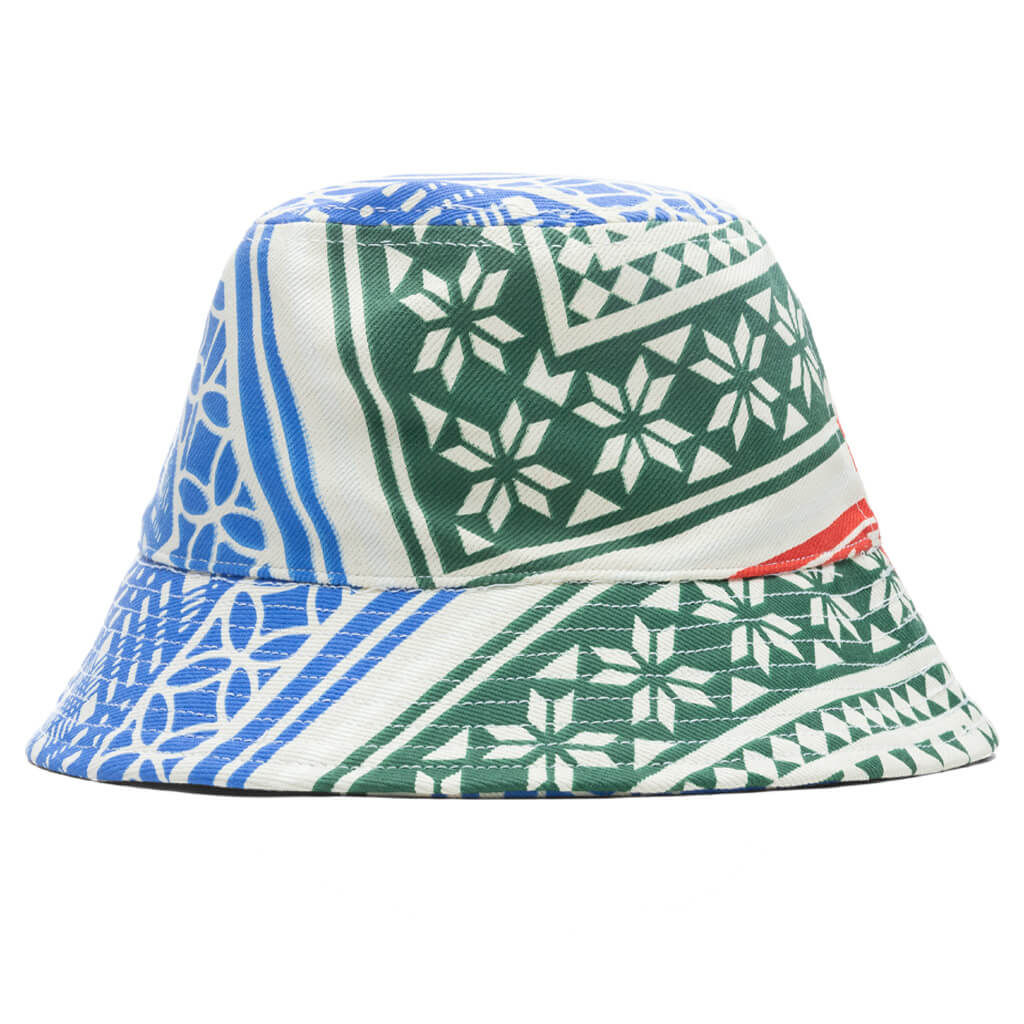 Card Print Bucket Hat - Forest Green