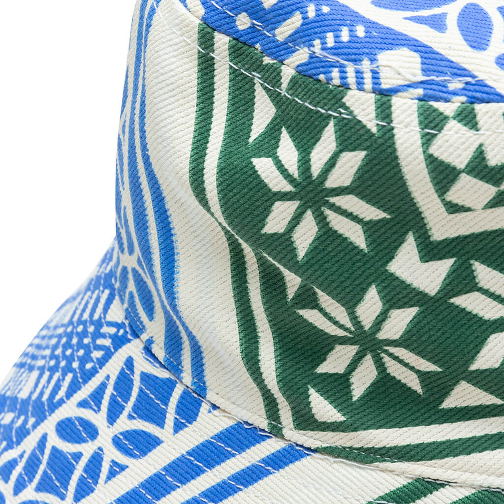 Card Print Bucket Hat - Forest Green