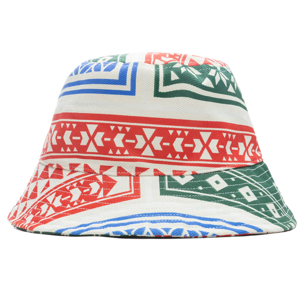 Card Print Bucket Hat - Forest Green