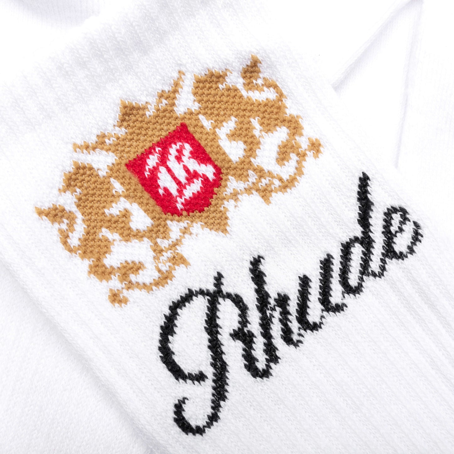 Crest Logo Sock - White/Tan/Red