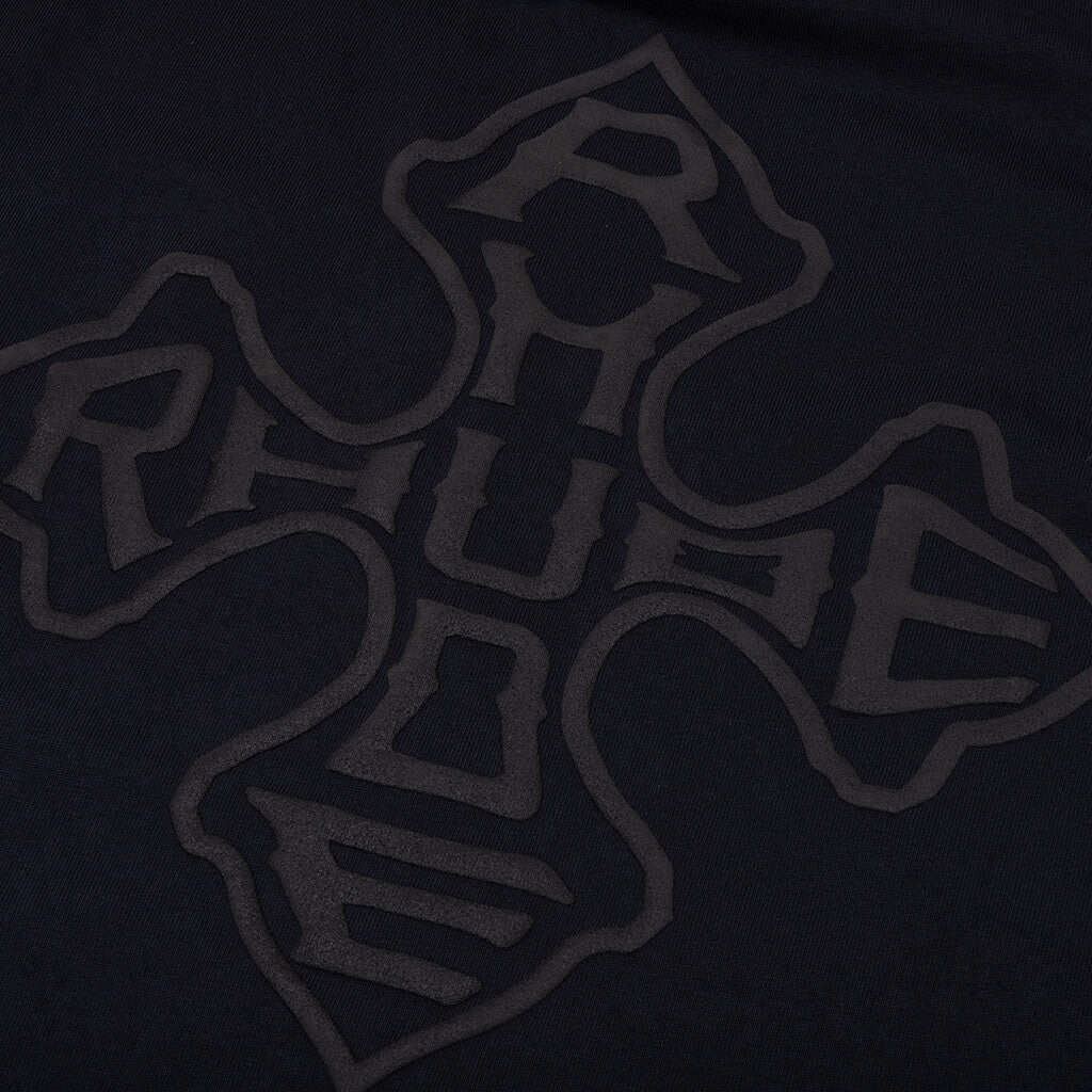 Rhude Cross Logo L/S Tee - Vintage Black