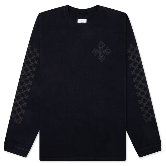 Rhude Cross Logo L/S Tee - Vintage Black
