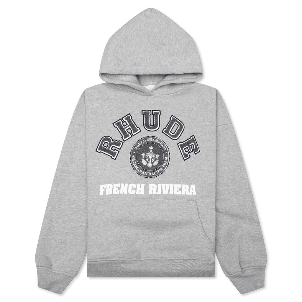 Rhude French Riviera Patch Hoodie - Heather Gray